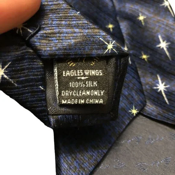 Eagle wings Navivity Christmas Tie, 100% Silk Tie, Holiday Necktie, Christian - Picture 7 of 7
